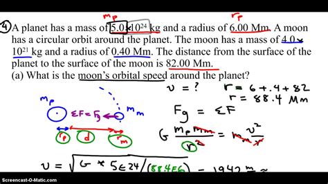 Orbital Speed Problems Youtube