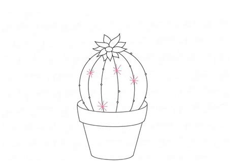 Cactus Drawing Simple Easy Realistic And With Flower