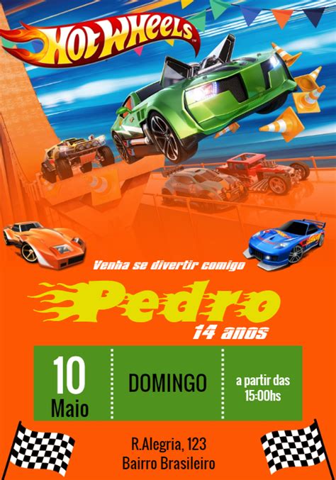 Invitaci N De Cumplea Os De Hot Wheels Cumplea Os De Hot Wheels Hot Wheels Invitaciones De
