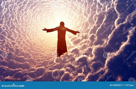 Jesus In The Clouds. Royalty-Free Stock Photo | CartoonDealer.com #35602077