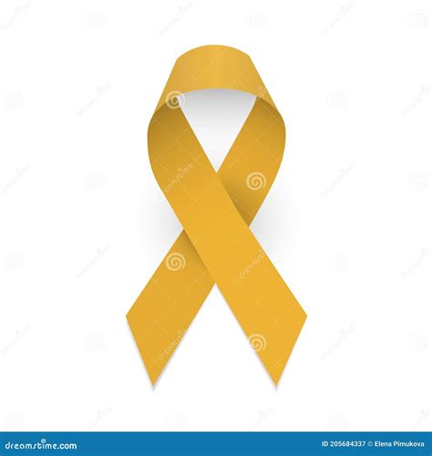 Gold Ribbon Childhood Cancer Awareness Symbol. Isolate Vector Object ...