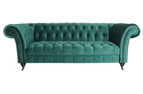 Canap Chesterfield Places Velours Vert Metanire Lestendances Fr