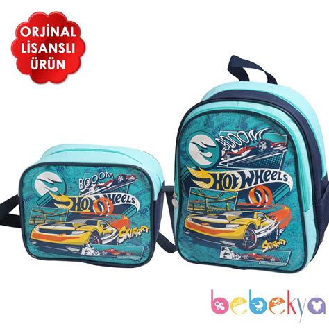 Hot Wheels Lisanslı Sırt Çantası ve Beslenme Çantası Seti Bebekya