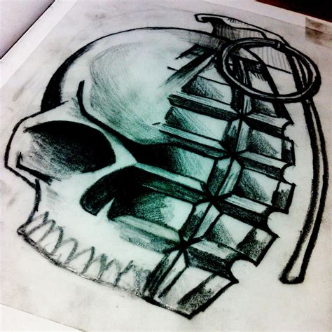 Grenade Tattoo Stencil