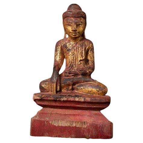 Antique Wooden Burmese Buddha Statue From Burma For Sale At 1stdibs