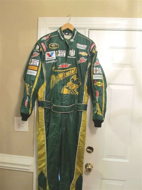 NASCAR RACE USED DALE EARNHARDT JR DEWSHINE CREW FIRESUIT AUTOED FIRE