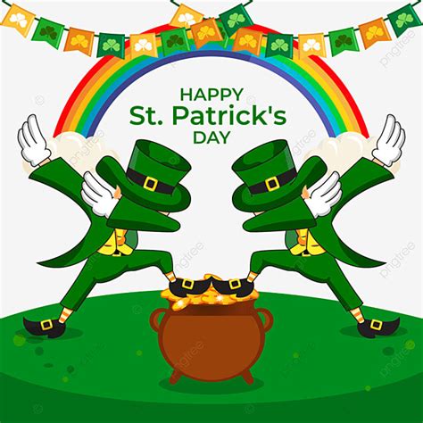 D A De San Patricio Gnomos Frotando Ilustraci N Vectorial Png Patrick