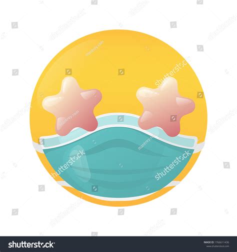 Emoji Star Eyes Medical Mask Starstruck Stock Vector Royalty Free