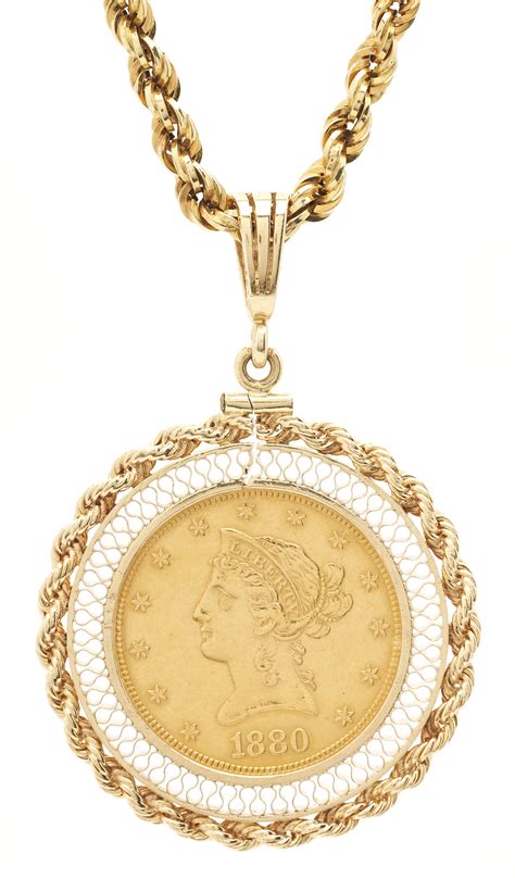 Lot 294: $10 Liberty Gold Coin Necklace | Case Auctions