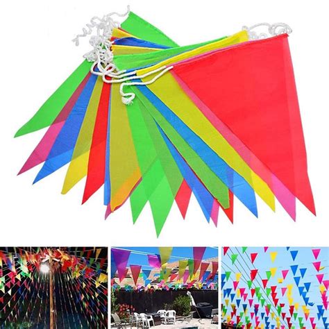 Jual Bendera Kain Segitiga Warna Warni Meter Bendera Carnaval