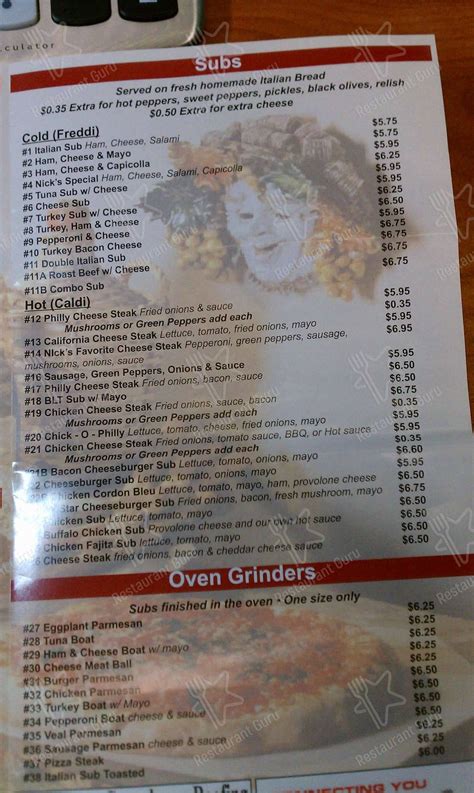 Menu at Millennium Pizza pizzeria, Dillsburg