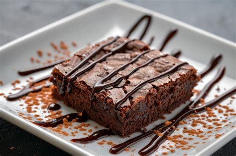 Premium Photo Chocolate Cake Slice On White Plate