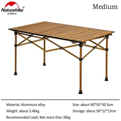 buy naturehike glamping camping table wood grained aluminum alloy