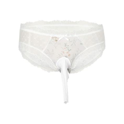 Freebily Slip Dentelle Homme Floral Taille Basse Bulge Poche Sissy Lingerie Boxer Sous Vêtement