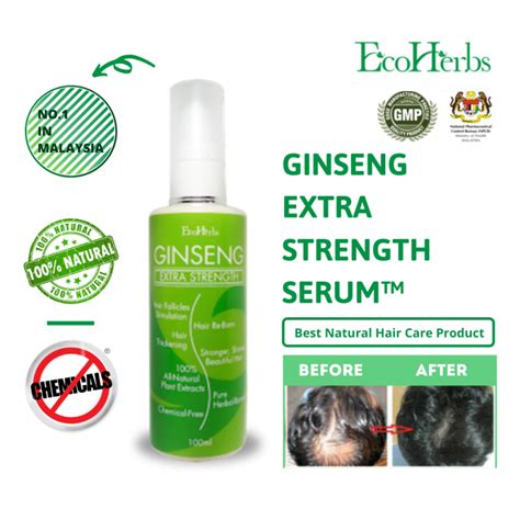 Ecoherbs Ginseng Extra Strength Serum Helps Hair Regrowth Hair Loss Hair Thinning For Women