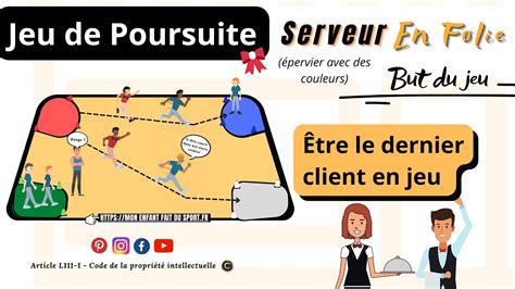 Règle du jeu du SERVEUR EN FOLIE jeu sportif de poursuite pour enfant