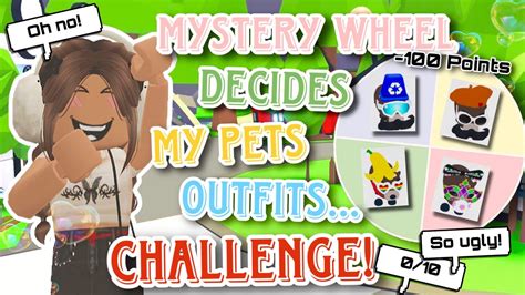 Mystery Wheel Decides My Pets Outfits Challenge In Adopt Me Youtube