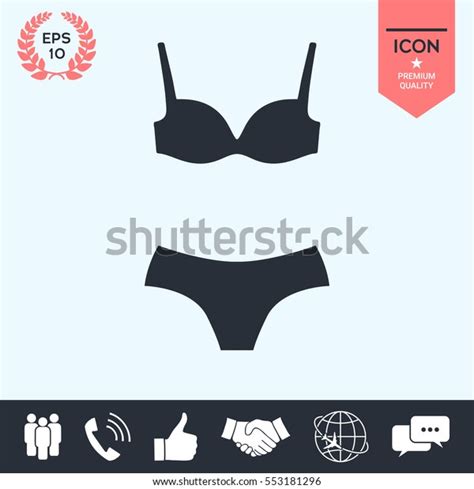 Set Lingerie Swimsuit Twopiece Bikini Silhouette Stock Vector Royalty Free