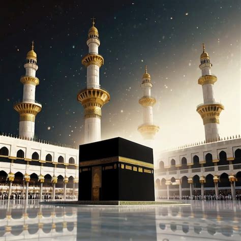 Realistic Kaaba Transparent Islamic Pilgrimage | Premium AI-generated image