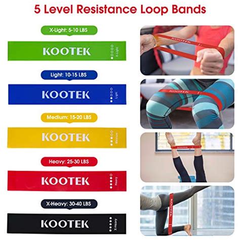 Kootek Pack Resistance Bands Set Workout Bands Stackable