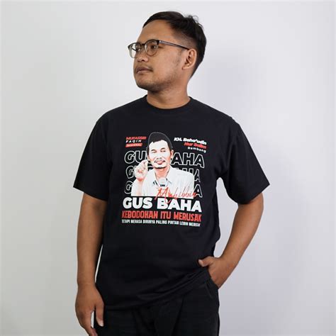 Jual Desain Kaos Keren Kaos Islami Desain Tokoh Gus Baha Bahan Combed