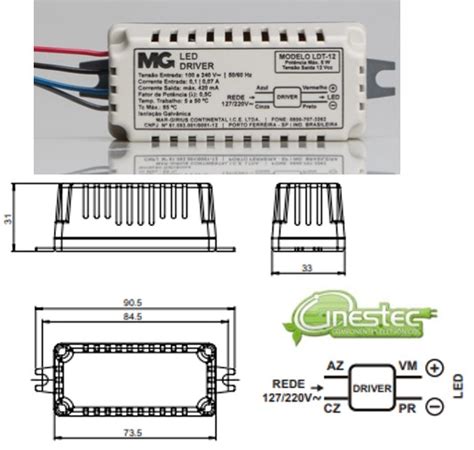 FONTE DRIVE PARA LED TENSAO CONSTANTE 5W Cinestec