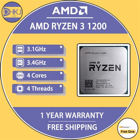 Used Amd Ryzen R Ghz Quad Core Quad Thread Cpu