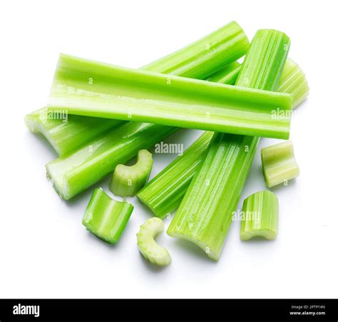 Pile of celery ribs isolated on white background Stock Photo - Alamy