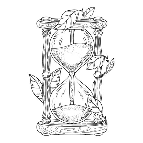 Ilustración de dibujo de reloj de arena dibujada a mano Vector Gratis