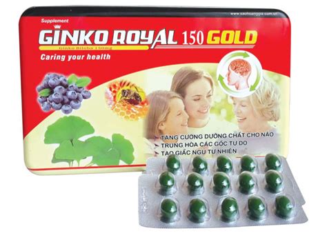 Ginko Royal 150 Gold Hoạt Huyết Dưỡng Não Hỗ Trợ điều Trị Mất Ngủ