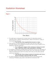 Radiation Worksheet Pdf Radiation Worksheet Part The Graph