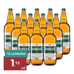 Cerveza Ambar Clásica 1 litro pack 12 botellas