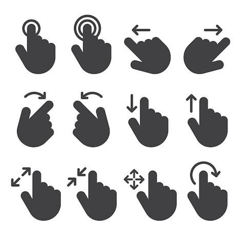 Premium Vector Touch Gesture Hand Swipe Icon