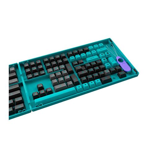 Conjunto De Teclas Akko Asa Profile Pbt Double Shot Black E Cyan