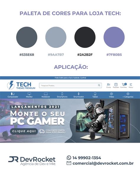 Paleta De Cores Para Loja Virtual De Tech Acesse Https Temas Tray