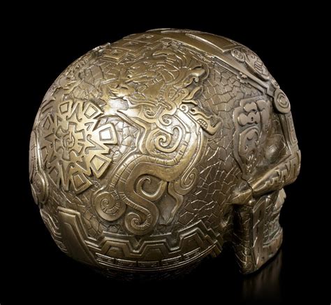 Gothic Totenkopf Azteken Schädel bronziert Skull Totenschädel H