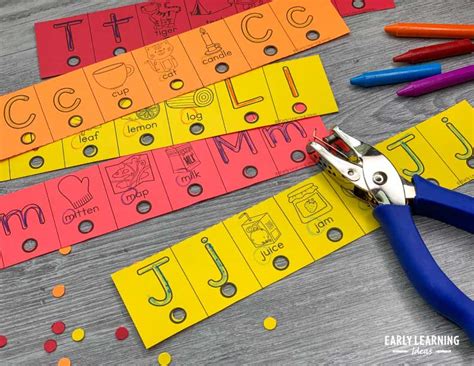 Alphabet Hole Punch Activity And Fine Motor Letter Activities Early Learning Ideas