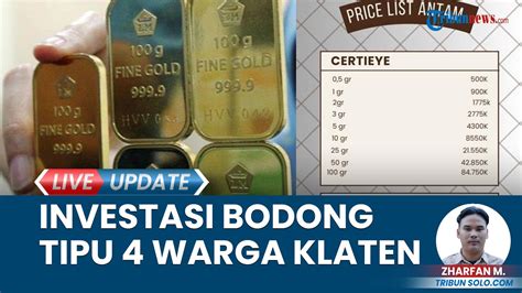 Warga Klaten Tertipu Investasi Emas Bodong Skema Ponzi Alami Kerugian