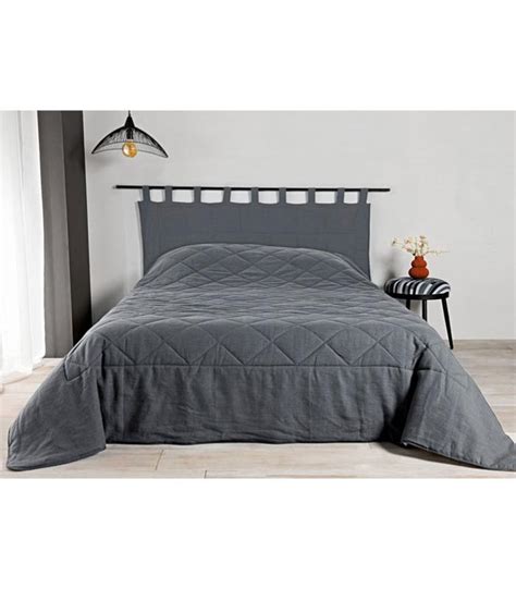 Dessus De Lit 100 Lin Libeccio 180x240cm Gris Anthracite Leroy