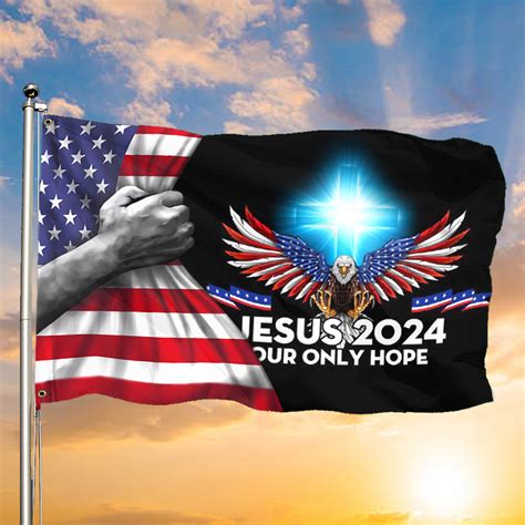 American Eagle Cross Jesus Our Only Hope Flag Jesus Christ Flag P