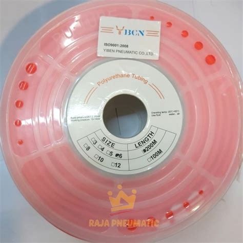 Jual SELANG ANGIN PNEUMATIC OD 6MM ID 4MM 1 ROLL 200M BAHAN PU ORANGE