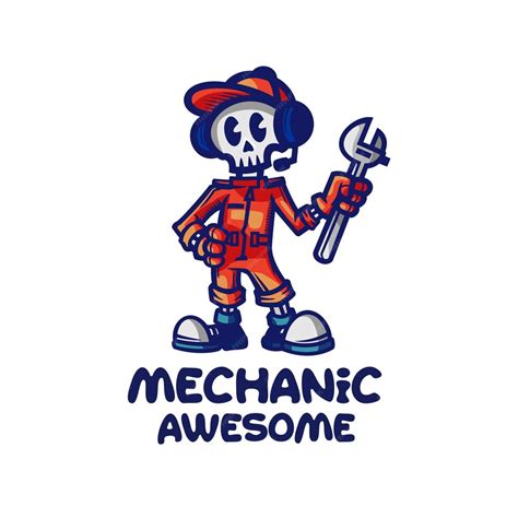 Premium Vector Mechanic Skull Logo