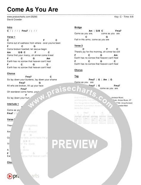 Come As You Are Chords PDF (David Crowder) - PraiseCharts