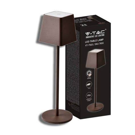 VTAC LAMPADA LED DA TAVOLO LED 2W 3000K IP54 CORTEN TOUCH DIMMER