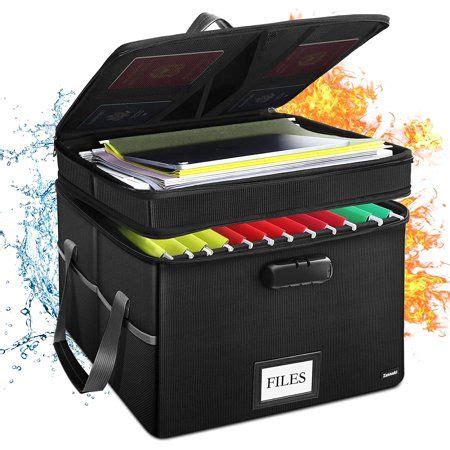 Fireproof File Storage Box with Lock, Zannaki Fireproof& Waterproof 2 ...