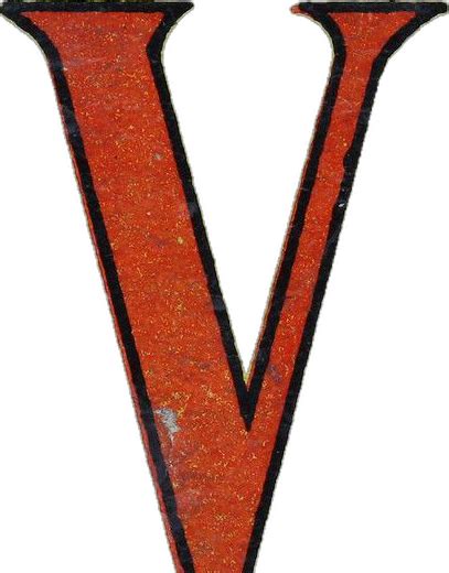 Vintage Brick Letter V