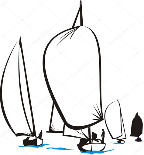 Regatta Sailing Silhouettes Stock Vector Ciuciumama 5652959