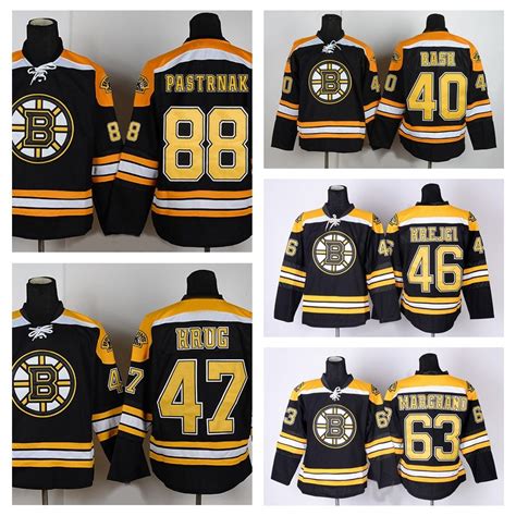 2017 Mens Boston Bruins Hockey Jerseys 63 Brad Marchand 88 David ...