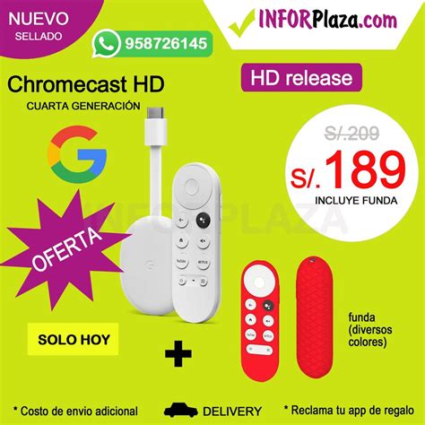 Google Chromecast Hd Cuarta Generaci N Con Google Tv Inforplaza