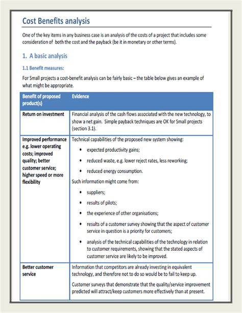 40 Cost Benefit Analysis Templates Examples Template Lab